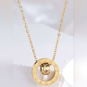 Numeral Gold Plated Stainless Necklace